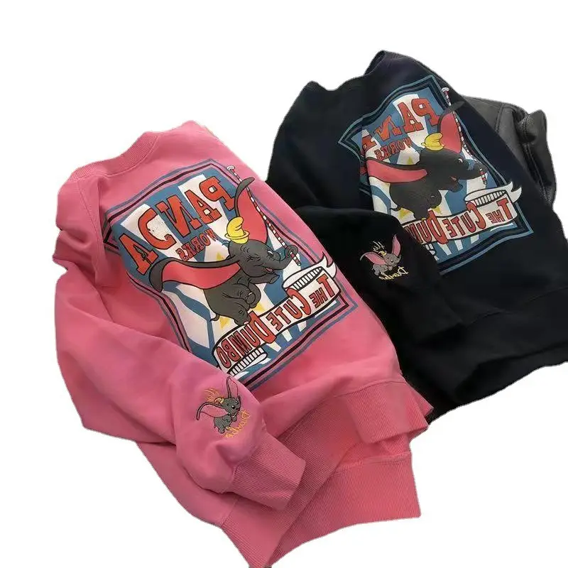 Women's Korean-style Embroidered Sweatshirt Long Sleeve Pink White