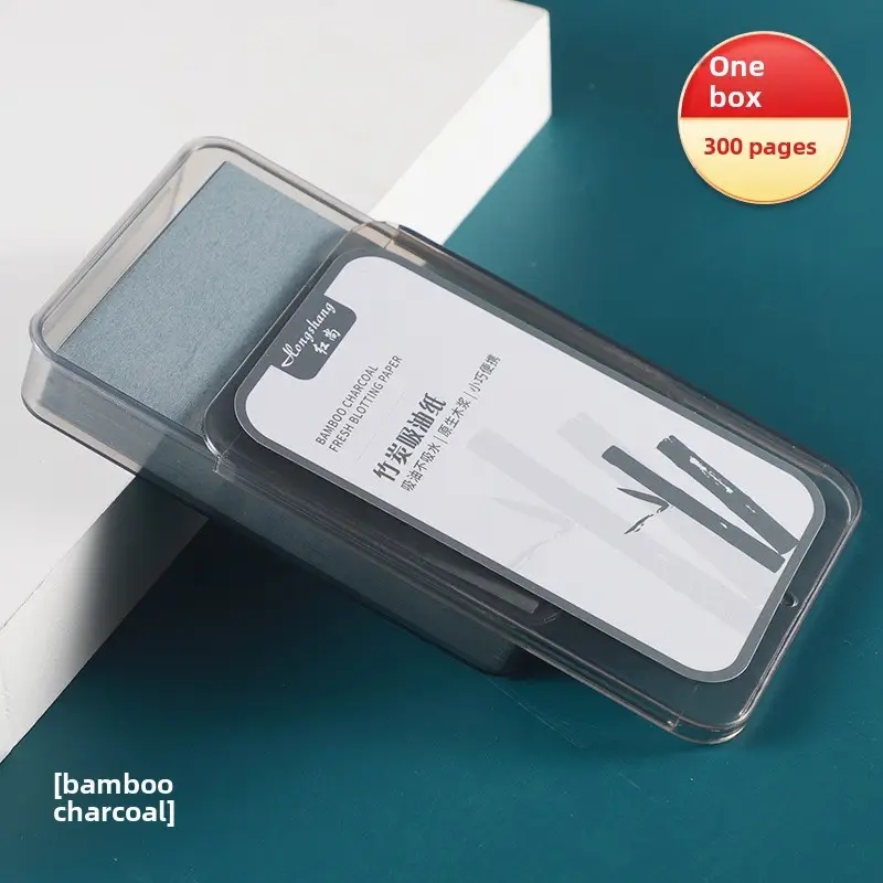 300 Pieces Bamboo Charcoal Facial Oil Absorbing Paper