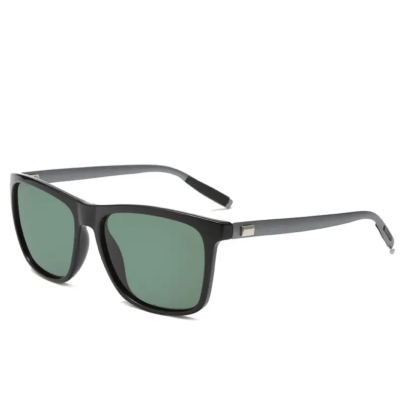 Men's Black Polarized Sunglasses European American Metal Retro Box