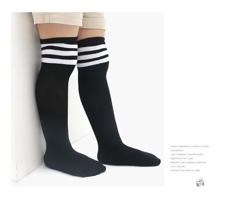 Children's Over-the-Knee Stockings White Striped High Socks — feature 8