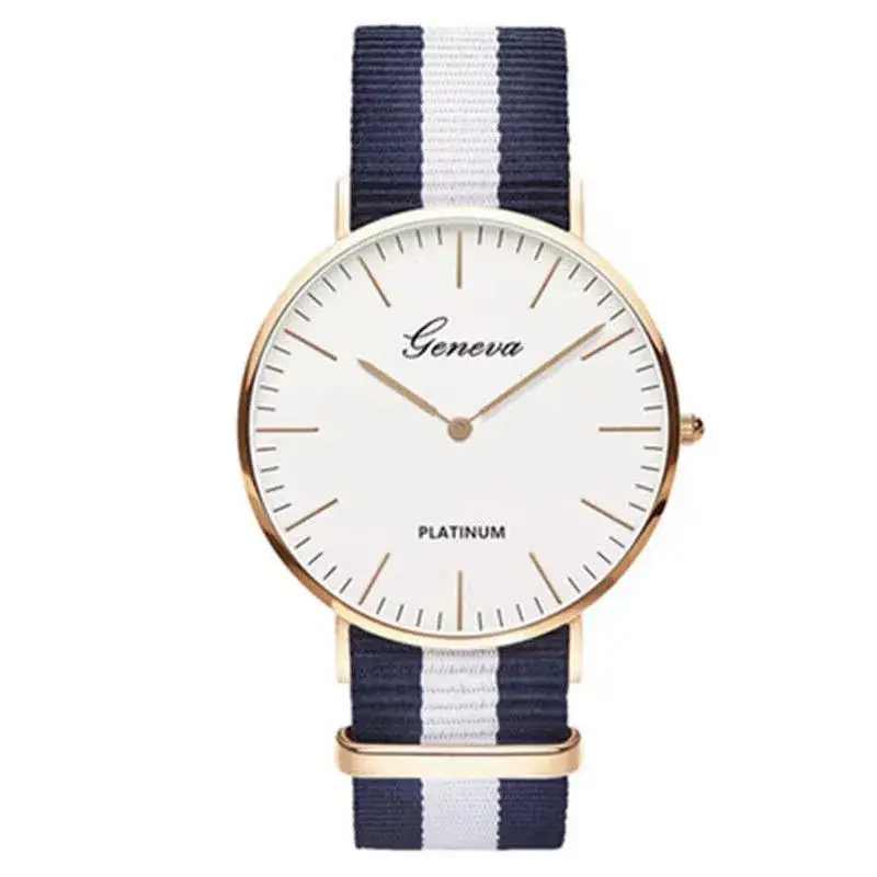 Korean-style Ultra-thin Couple Watch Genuine Leather Multicolor Strap - Image 2