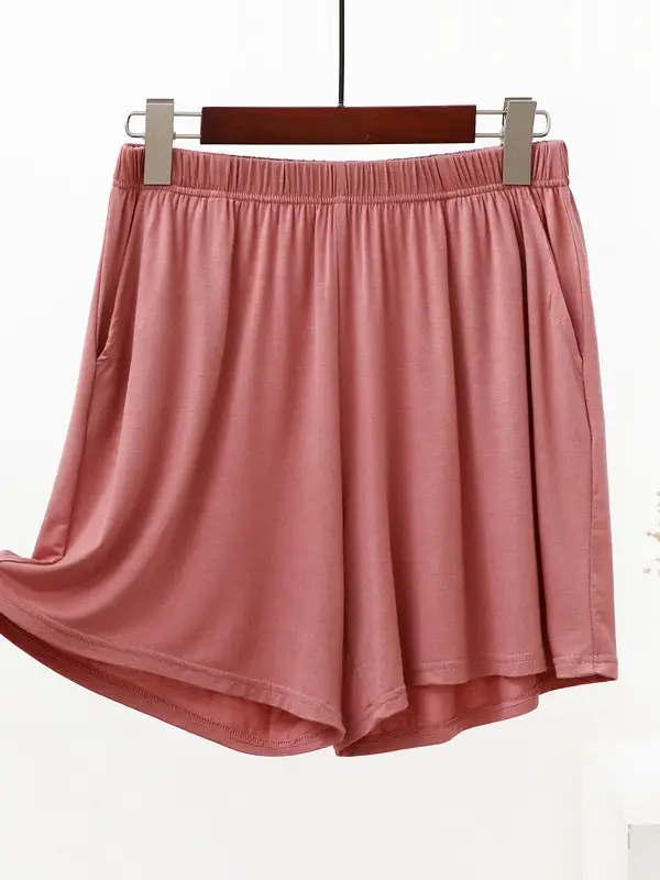 Women's Blue Modal Shorts High Waist Loose Fit - Image 12