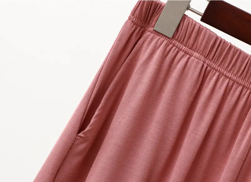 Women's Blue Modal Shorts High Waist Loose Fit — feature 19