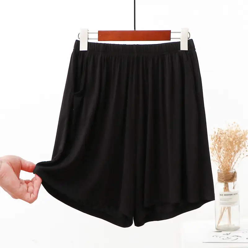 Women's Blue Modal Shorts High Waist Loose Fit - Image 2