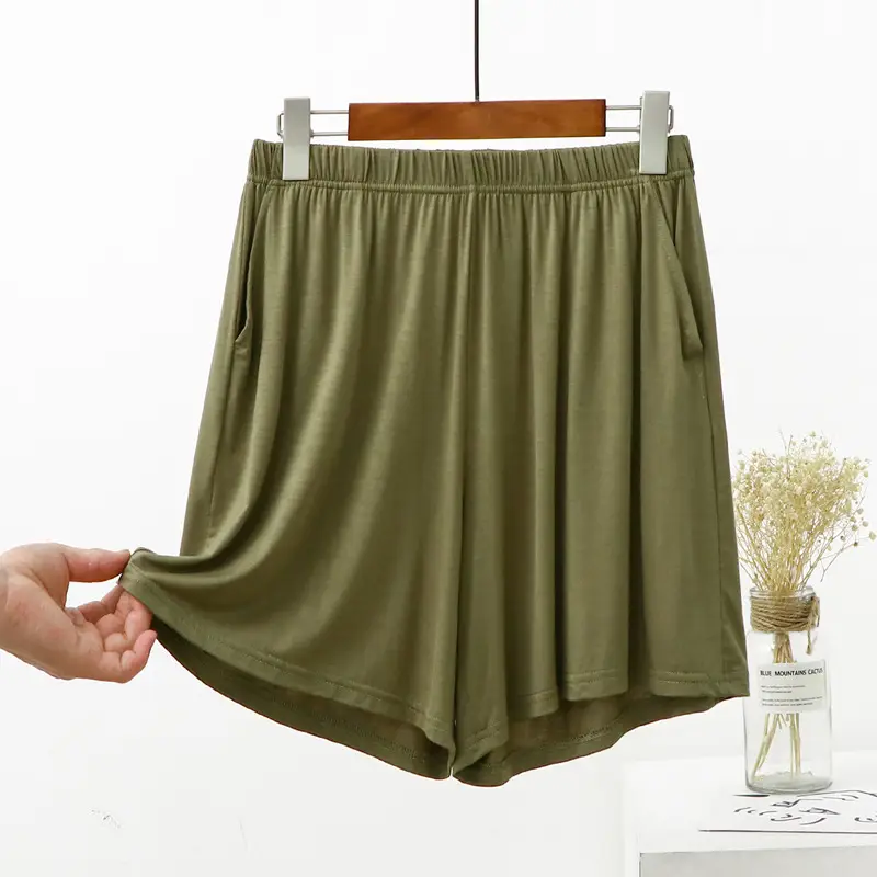 Women's Blue Modal Shorts High Waist Loose Fit - Image 6