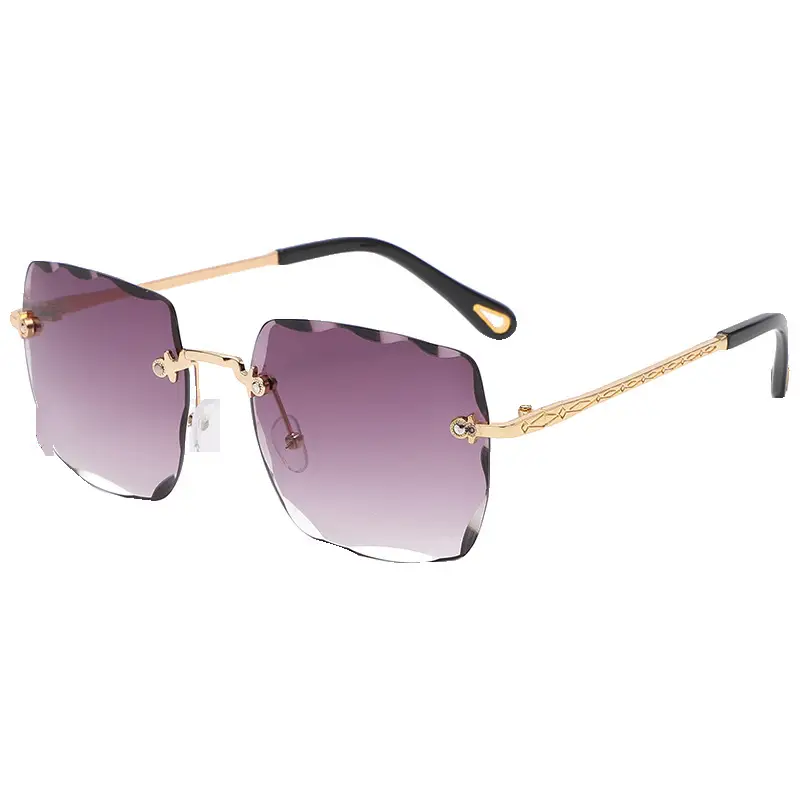 Women Frameless Sunglasses Brown Gradient Travel Driving Wholesale - Image 11