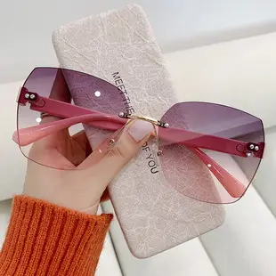 Women Frameless Sunglasses Brown Gradient Travel Driving Wholesale â feature 28