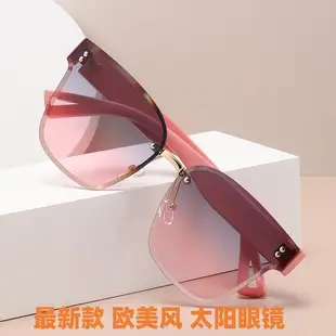 Women Frameless Sunglasses Brown Gradient Travel Driving Wholesale â feature 3