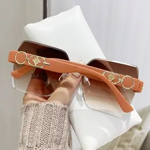 Women Frameless Sunglasses Brown Gradient Travel Driving Wholesale â feature 9