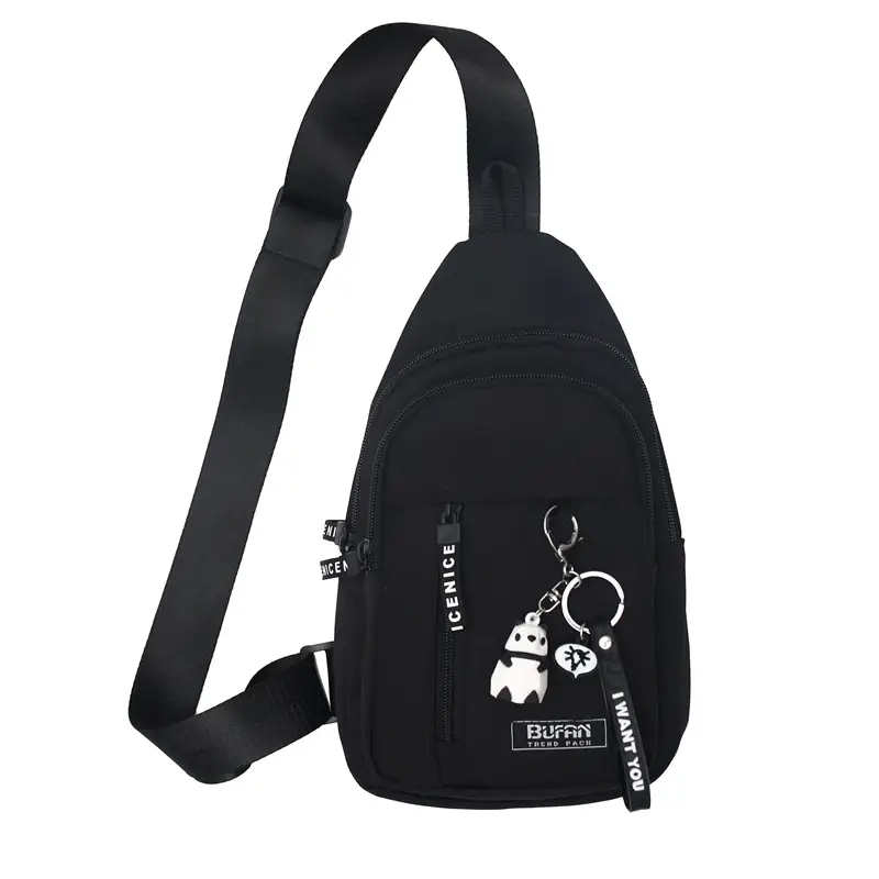 Men's Street Style Chest Bag Black White 2023 - Image 3