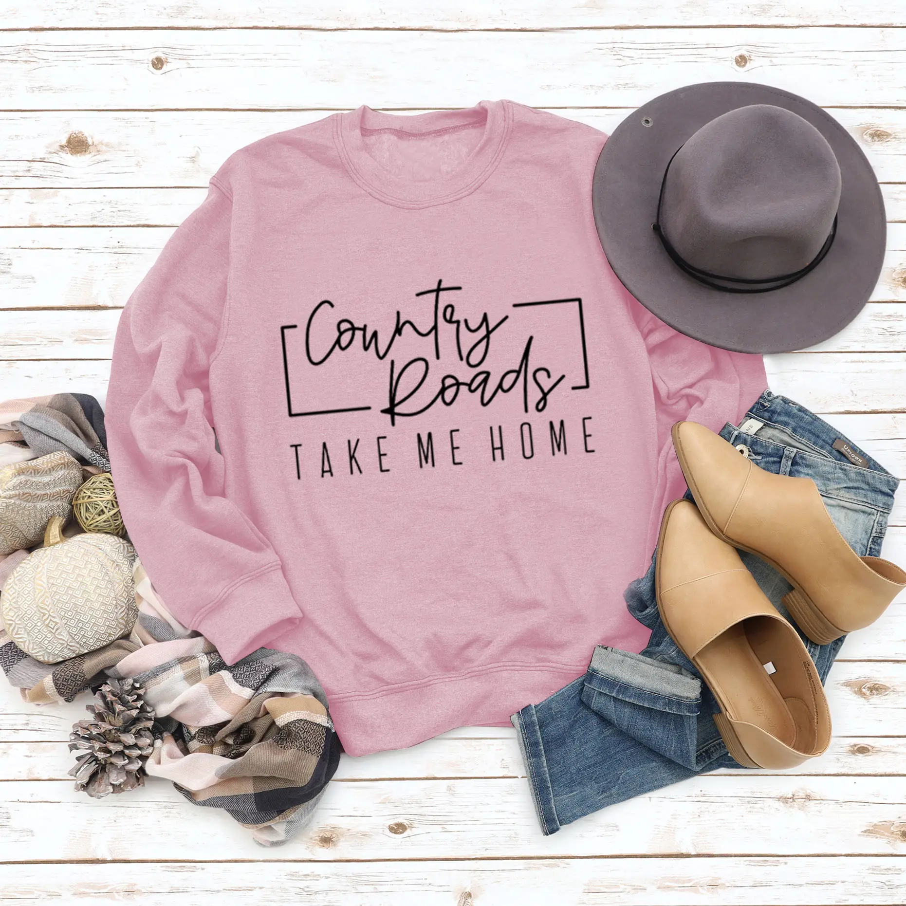 Women Country Road Long Sleeve Sweatshirt Green - Image 3