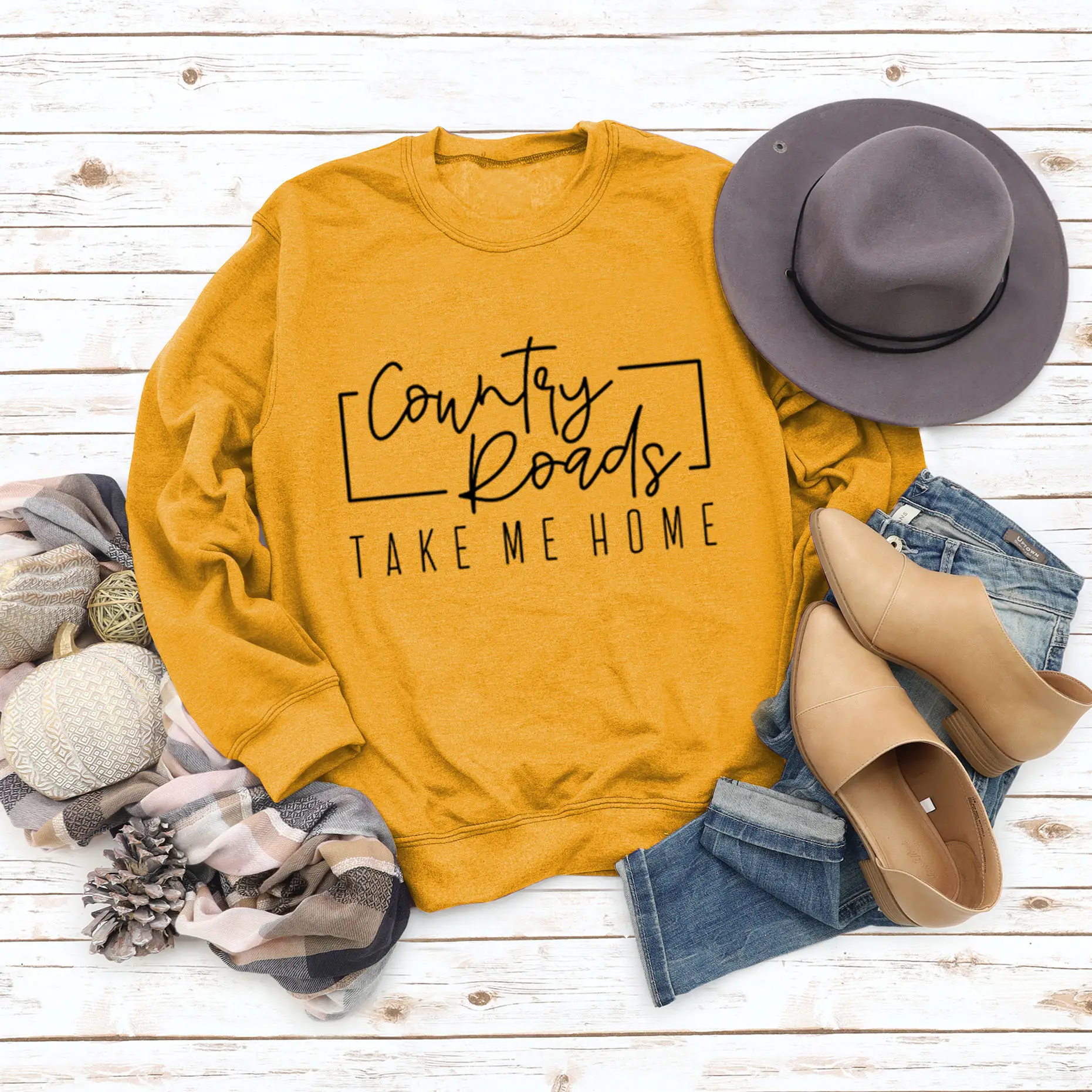 Women Country Road Long Sleeve Sweatshirt Green - Image 4