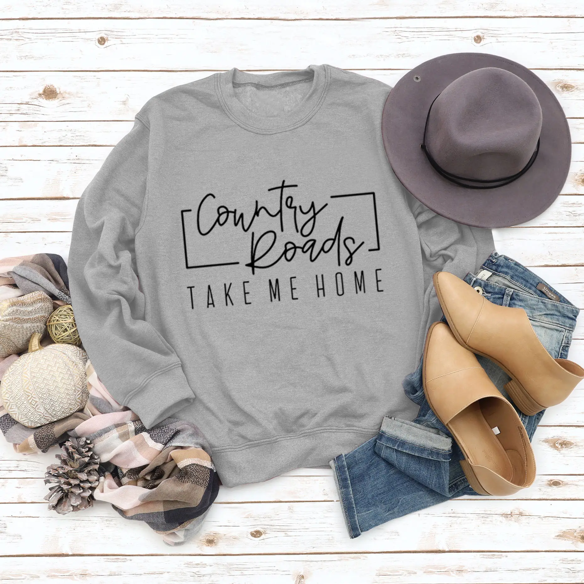 Women Country Road Long Sleeve Sweatshirt Green - Image 5