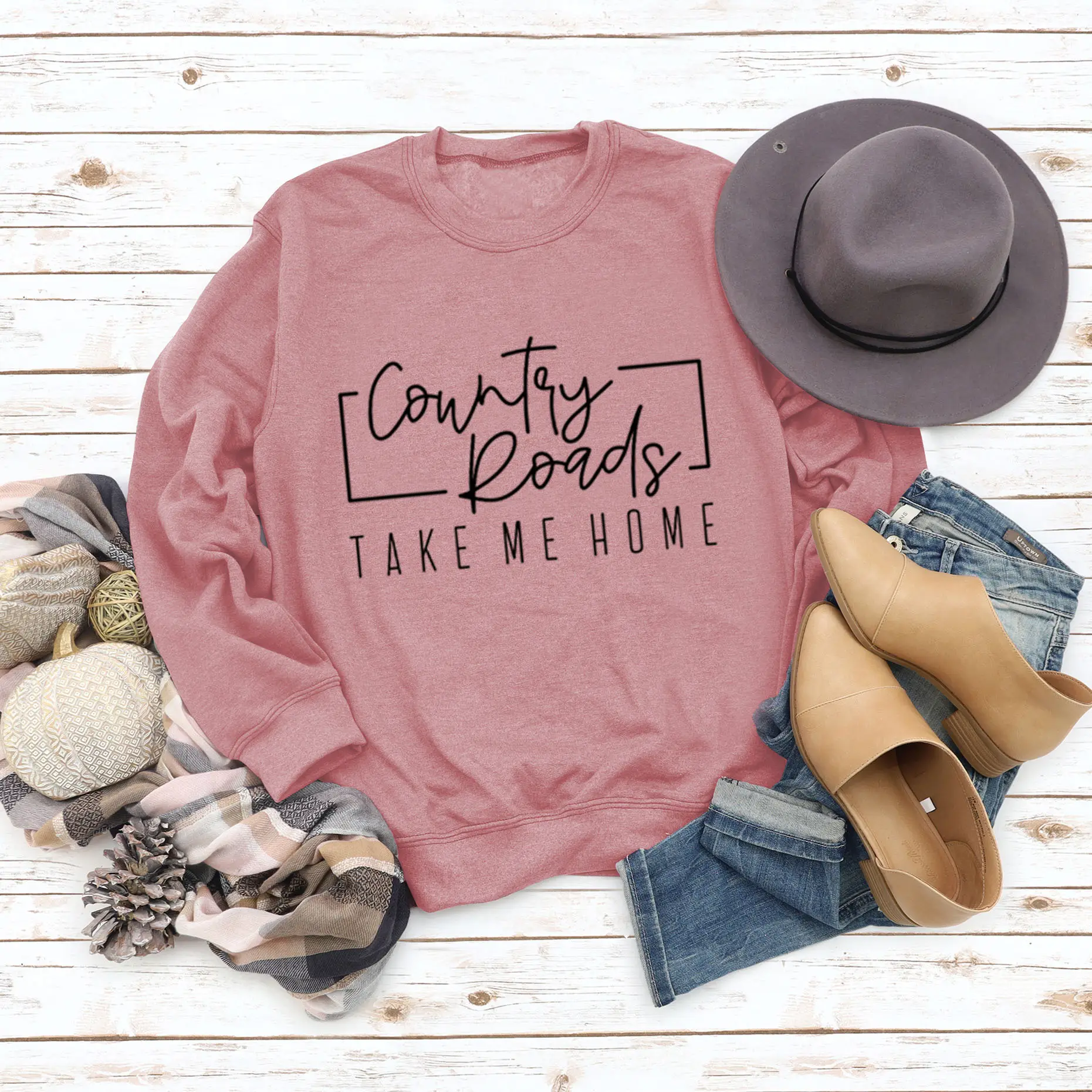 Women Country Road Long Sleeve Sweatshirt Green - Image 8