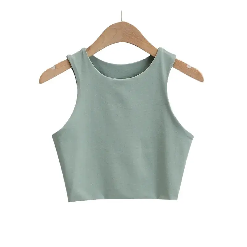 Women's Navel-Exposed Slim Fit Running Vest Double Layer Ultra Short - Image 11