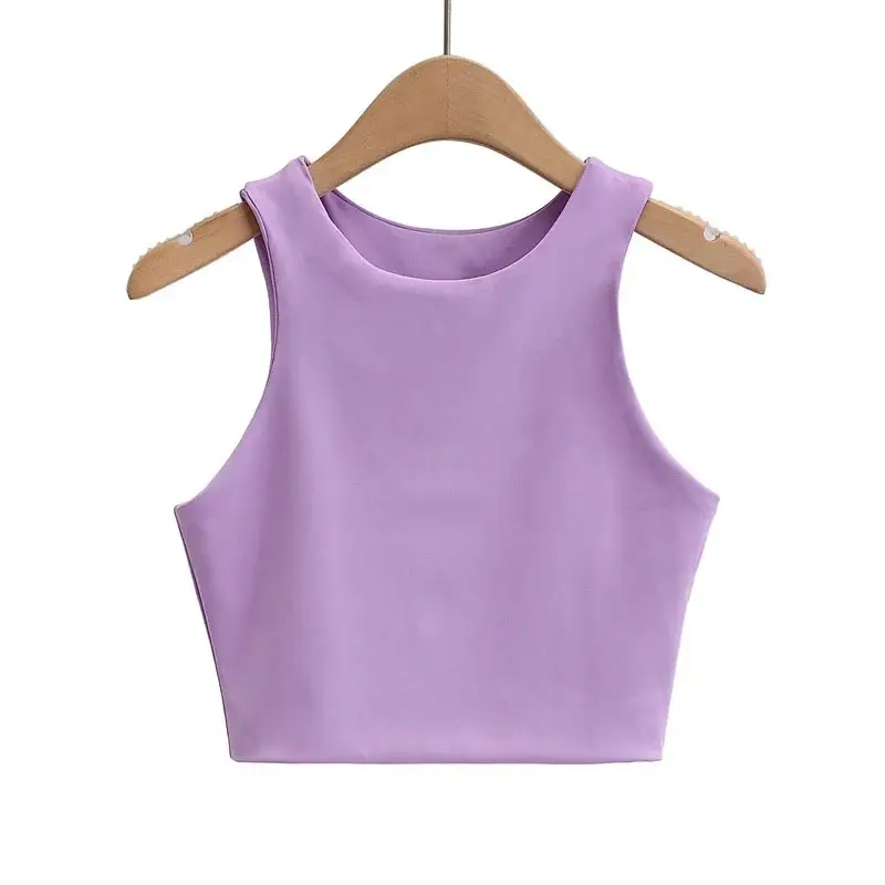 Women's Navel-Exposed Slim Fit Running Vest Double Layer Ultra Short - Image 3