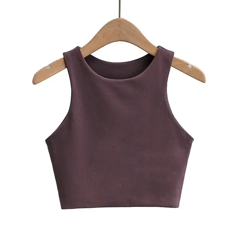 Women's Navel-Exposed Slim Fit Running Vest Double Layer Ultra Short - Image 6
