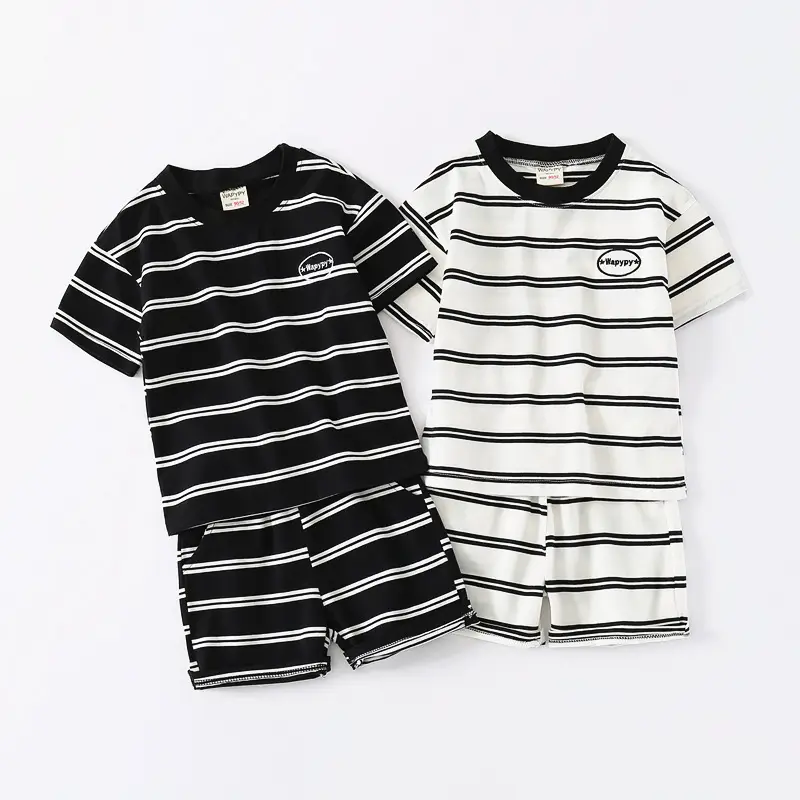Children Striped T-Shirt & Shorts Set 2024 Korean Style - Image 5