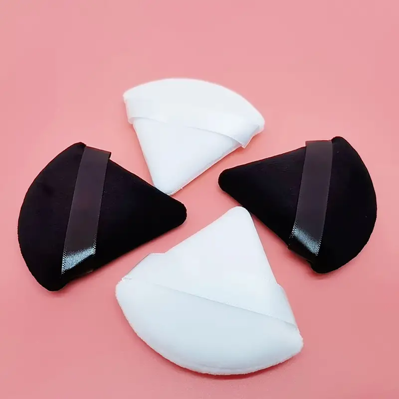 Black Velvet Fan-Shaped Powder Makeup Sponge - Image 14
