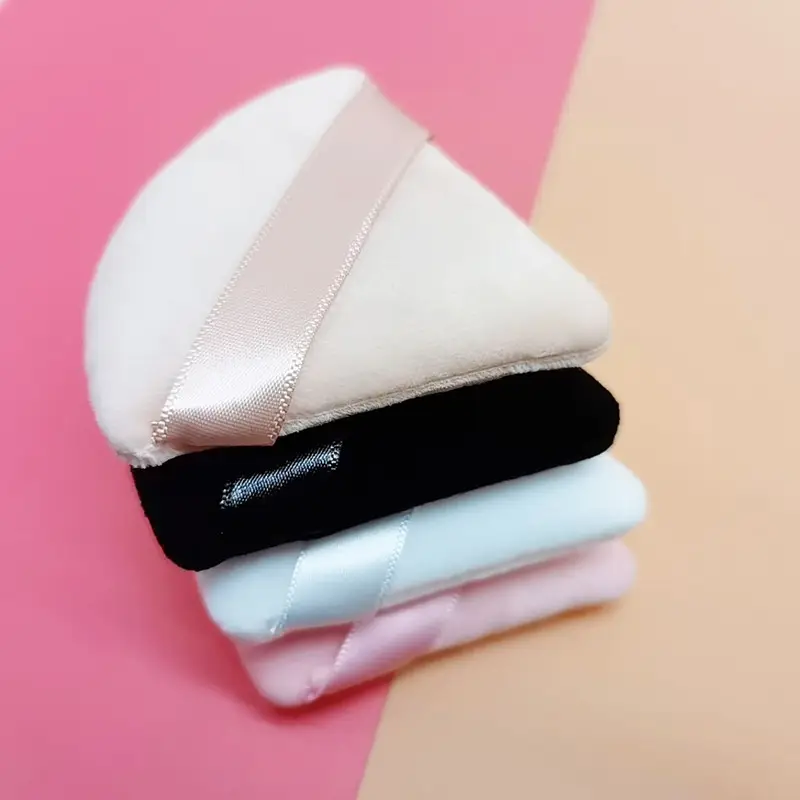 Black Velvet Fan-Shaped Powder Makeup Sponge - Image 15