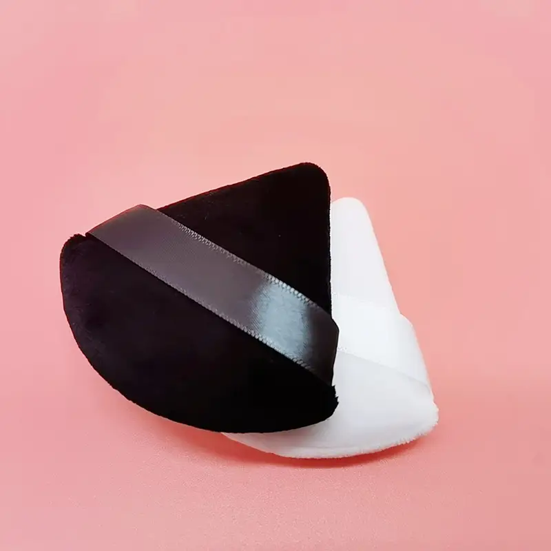 Black Velvet Fan-Shaped Powder Makeup Sponge - Image 16