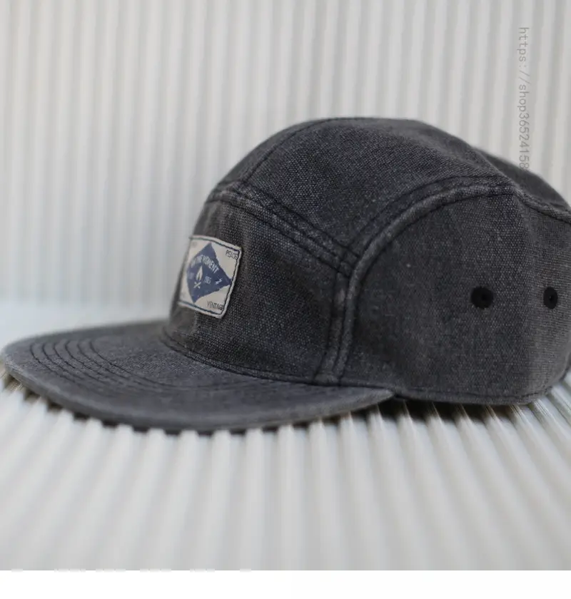 Japanese Style Flat-Brimmed Khaki Peaked Cap Men — feature 5