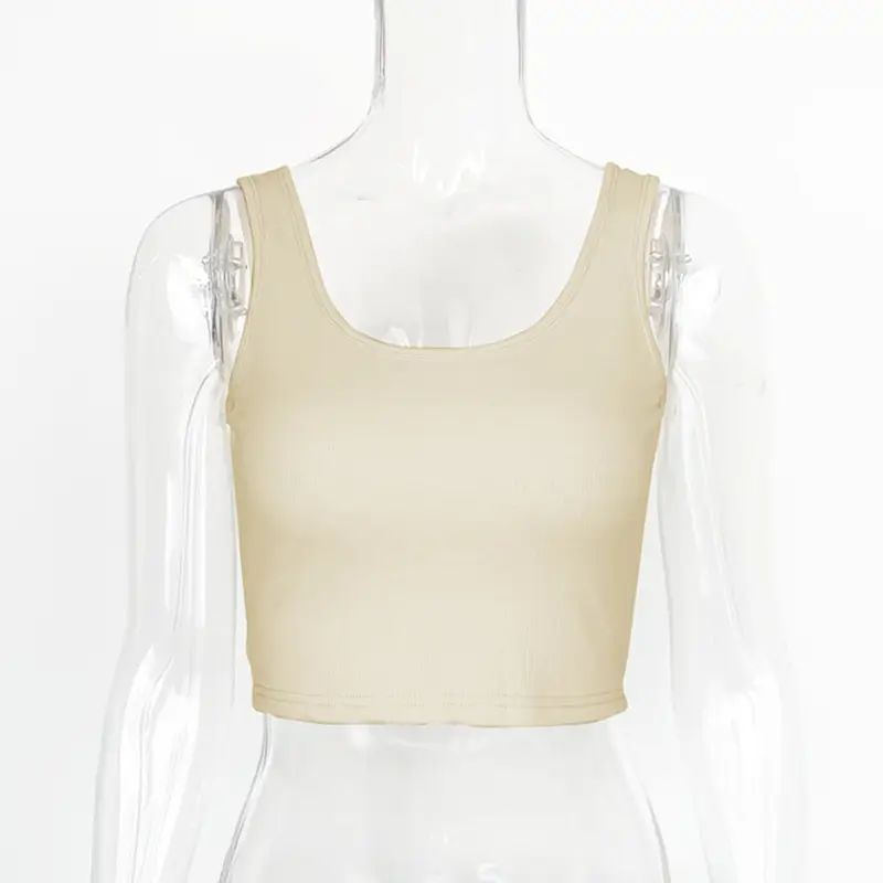 Women's 2025 Summer Slim Ribbed Vest Black - Image 3