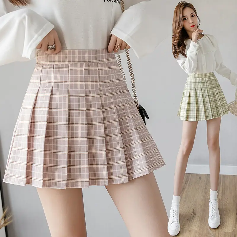 Women Plaid Pleated Skirt High Waist 2026 - Image 8
