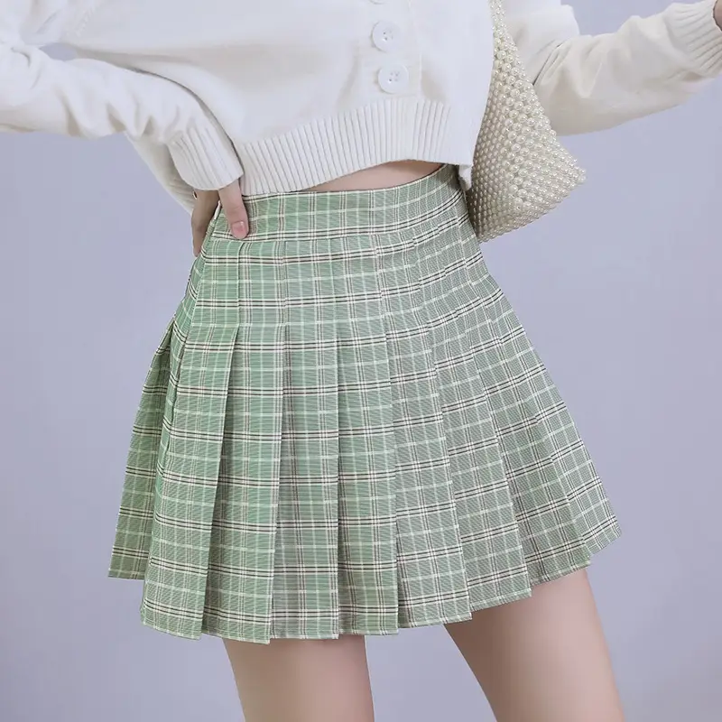 Women Plaid Pleated Skirt High Waist 2026 - Image 4