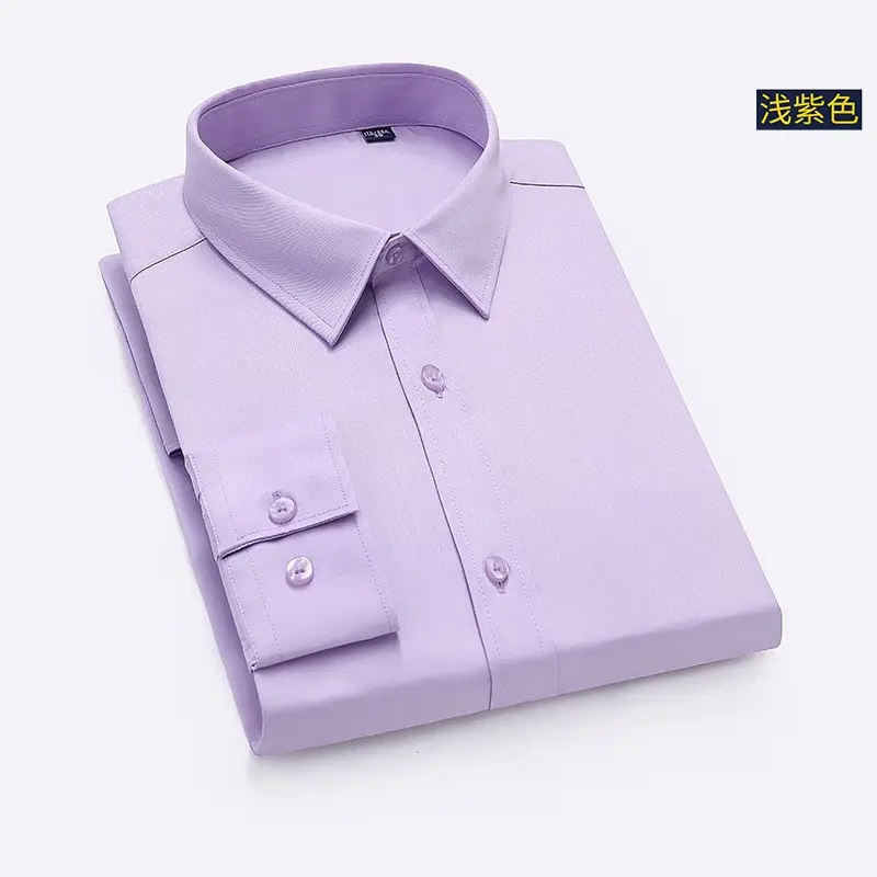 Men's Lavender Button-Down Shirt with Logo - Image 7