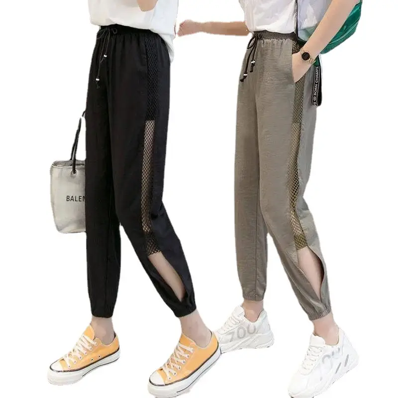 Casual Hollow-out Mesh Pants for Women Large Size - Image 7