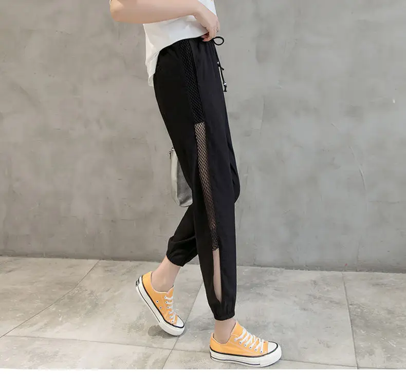 Casual Hollow-out Mesh Pants for Women Large Size — feature 1
