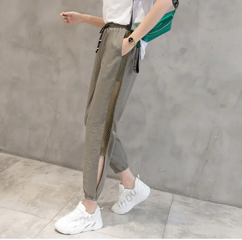 Casual Hollow-out Mesh Pants for Women Large Size — feature 5