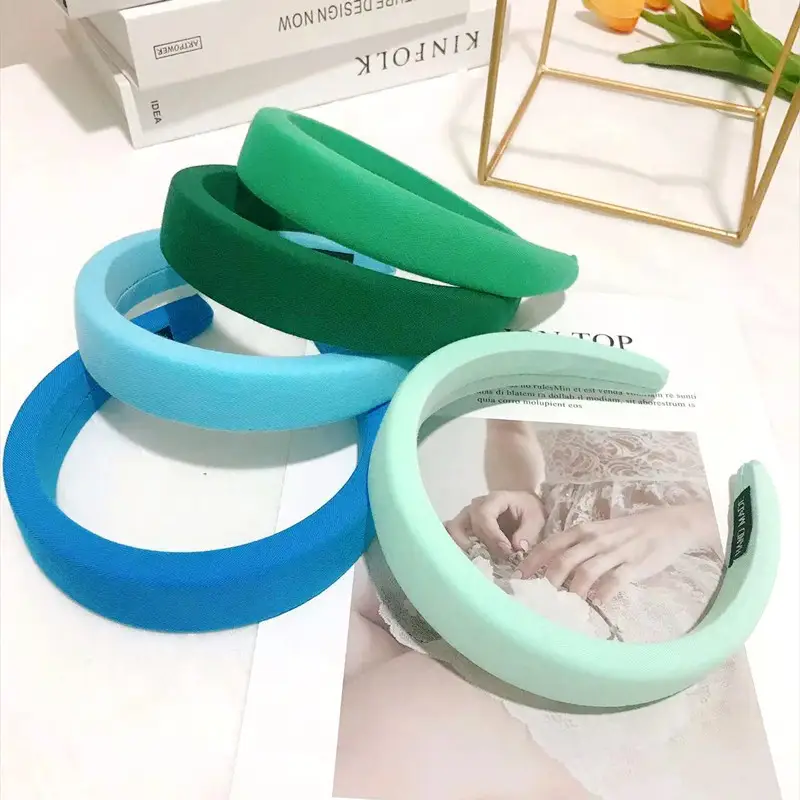 Blue Velvet Wide Hairband for Women