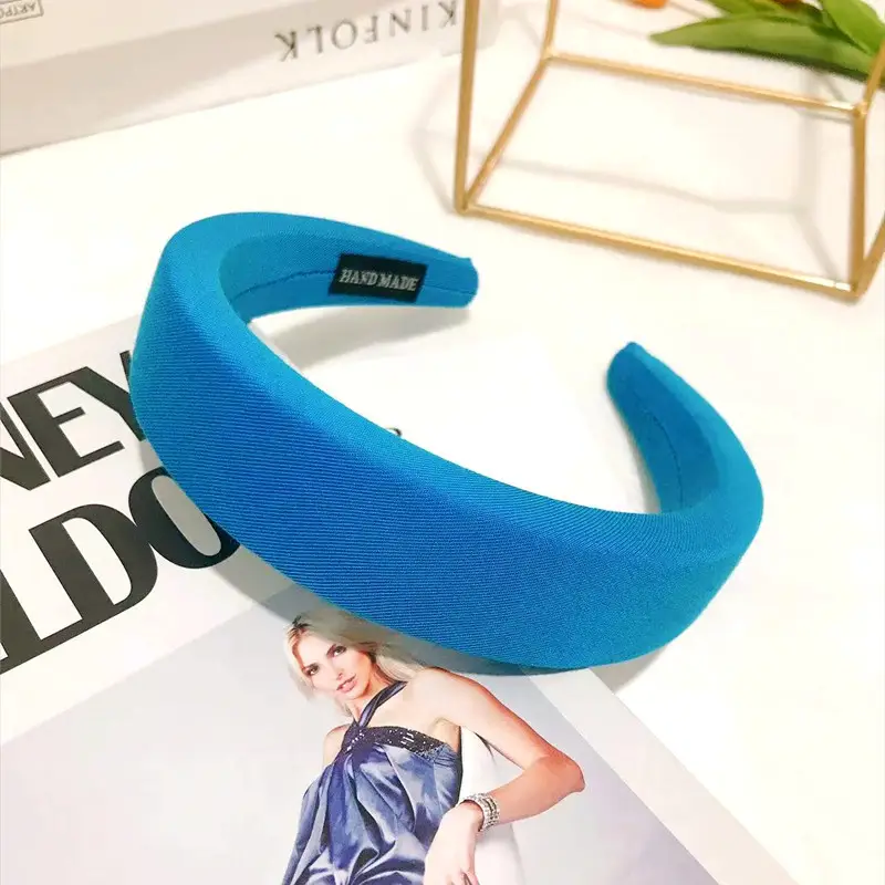 Blue Velvet Wide Hairband for Women