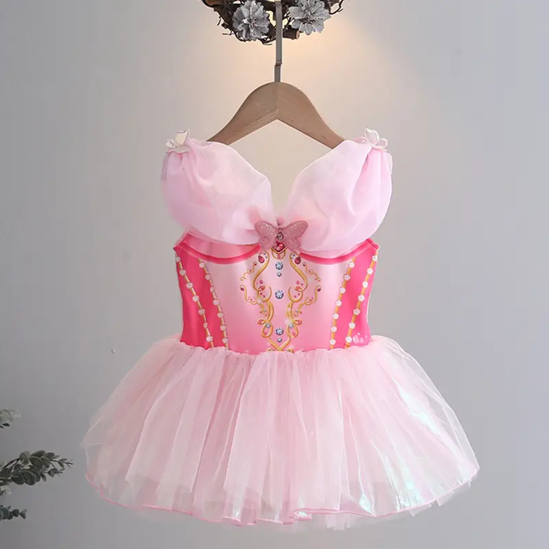 Girls Ballet Practice Tutu Skirt Blue Pink - Image 5