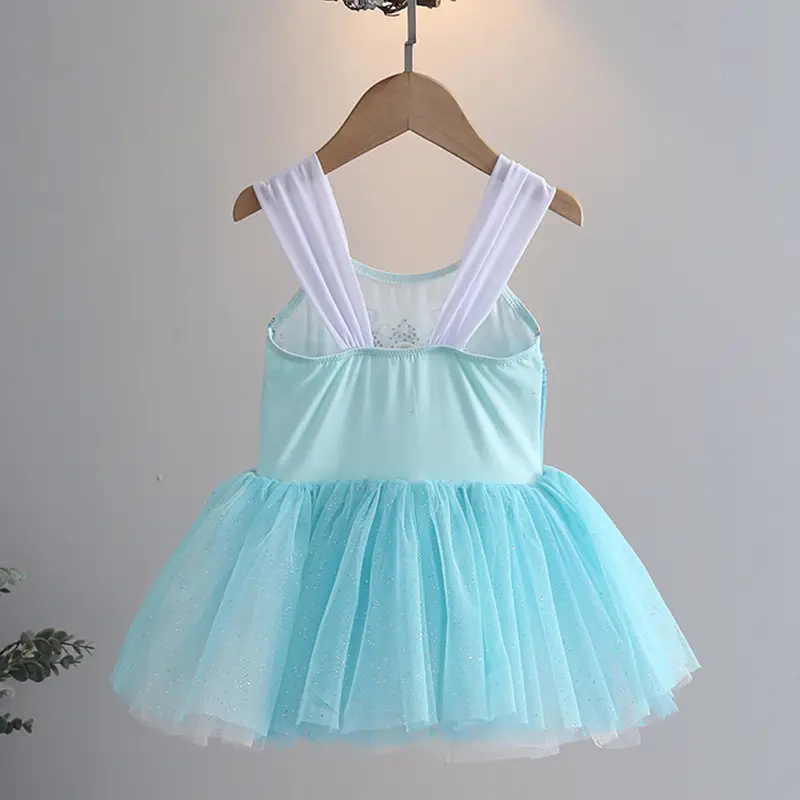 Girls Ballet Practice Tutu Skirt Blue Pink - Image 6