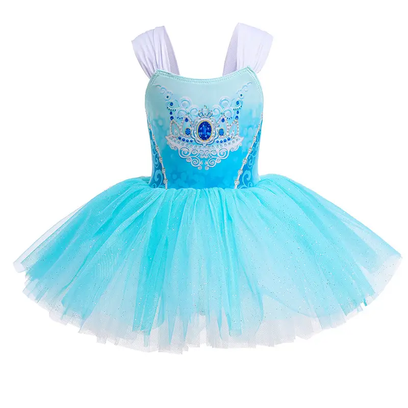 Girls Ballet Practice Tutu Skirt Blue Pink - Image 7
