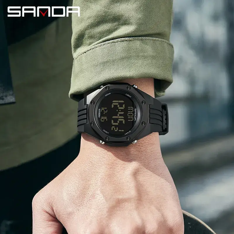 Sanda Men's Blue Digital Watch 12:39 - Image 6