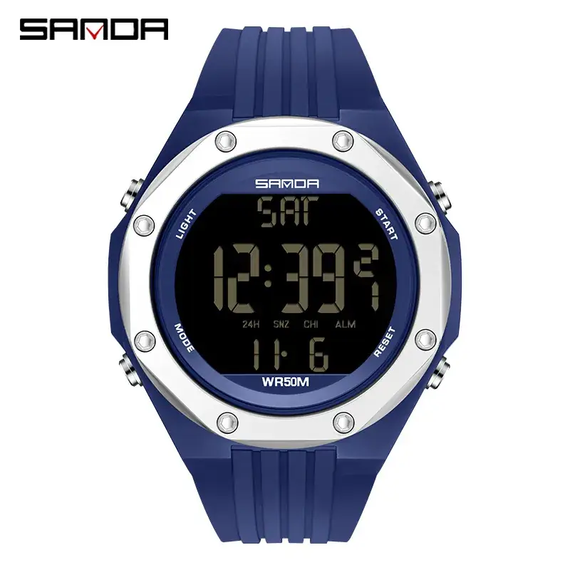 Sanda Men's Blue Digital Watch 12:39 - Image 3