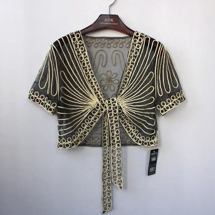 White Lace Gauze Cardigan Short Coat Summer Large - Image 4
