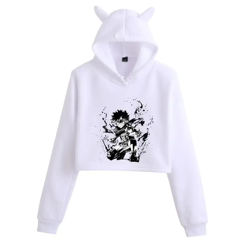 My Hero College Anime Hoodie Black Cat Ear Design - Image 14