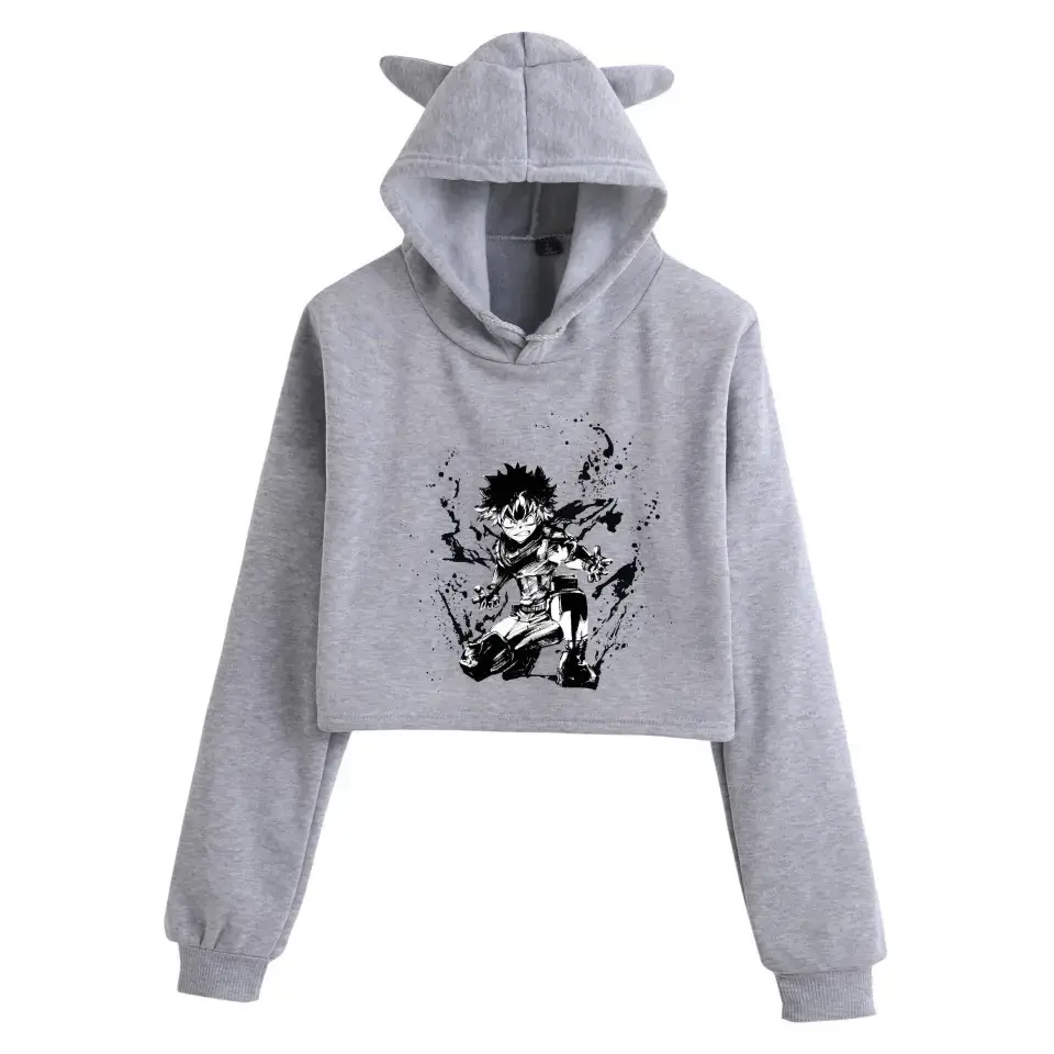My Hero College Anime Hoodie Black Cat Ear Design - Image 15