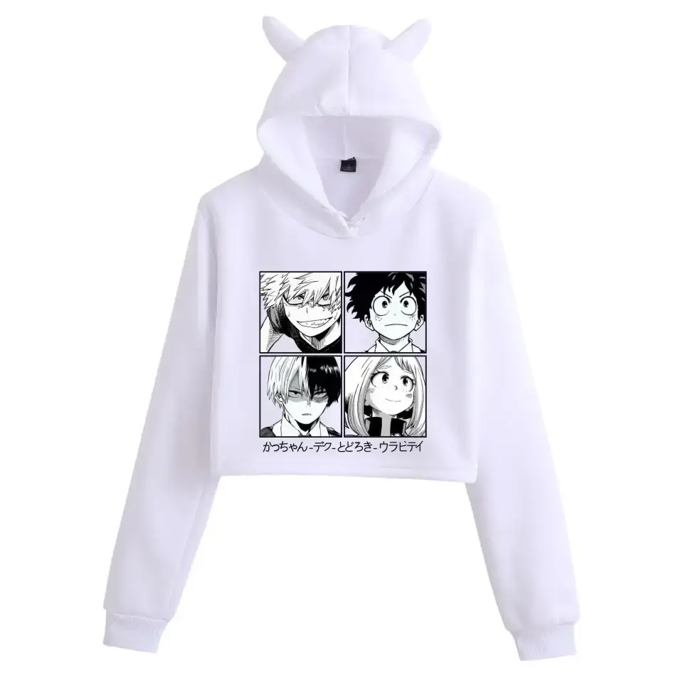 My Hero College Anime Hoodie Black Cat Ear Design - Image 18