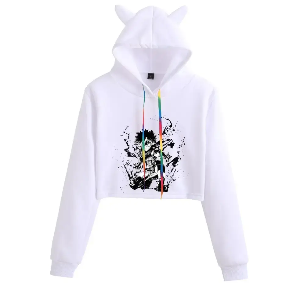 My Hero College Anime Hoodie Black Cat Ear Design - Image 6