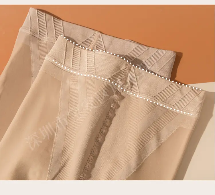 Women Double Layer Fleece Leggings Autumn Winter Beige — feature 9