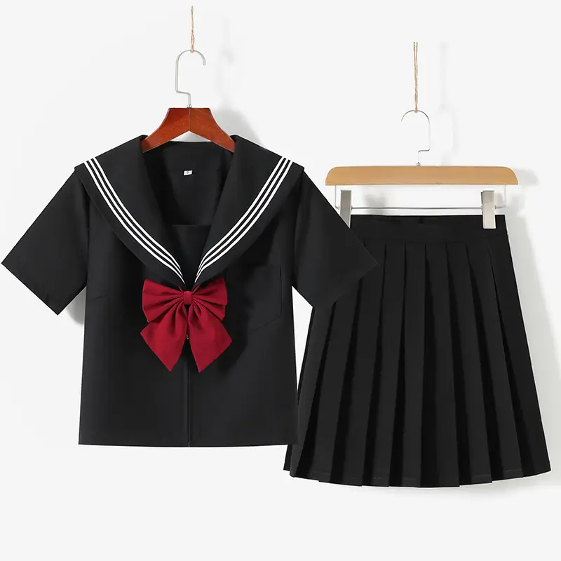 Black Sailor Shirt with Red Bow for Women - Image 2