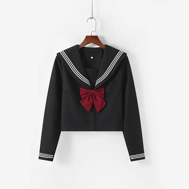 Black Sailor Shirt with Red Bow for Women - Image 3