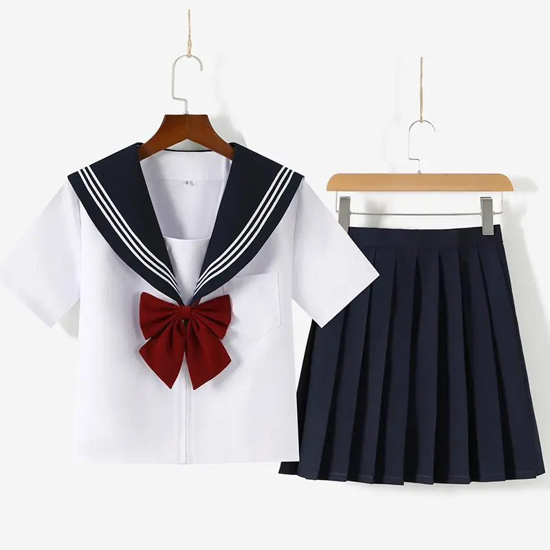 Captain Collar White Sailor Shirt with Bow