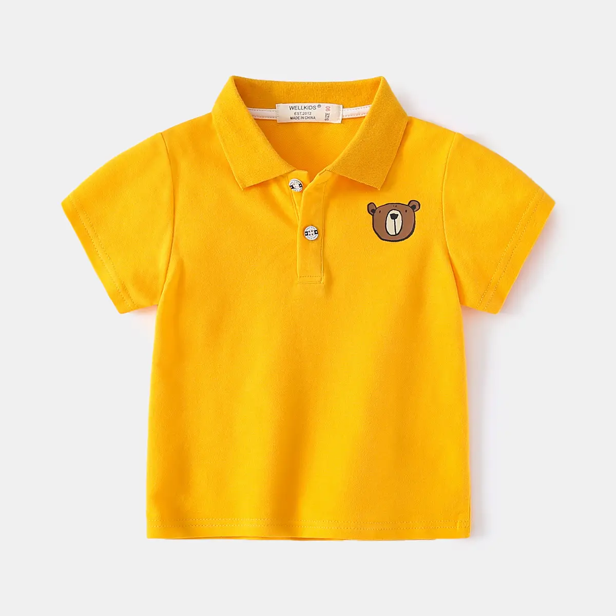 2023 Boys Green Polo Shirt with Bear Print - Image 4